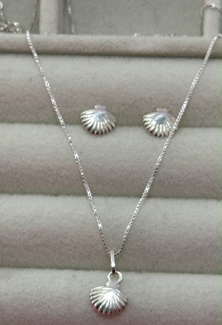 Conjunto de Prata 925 Concha