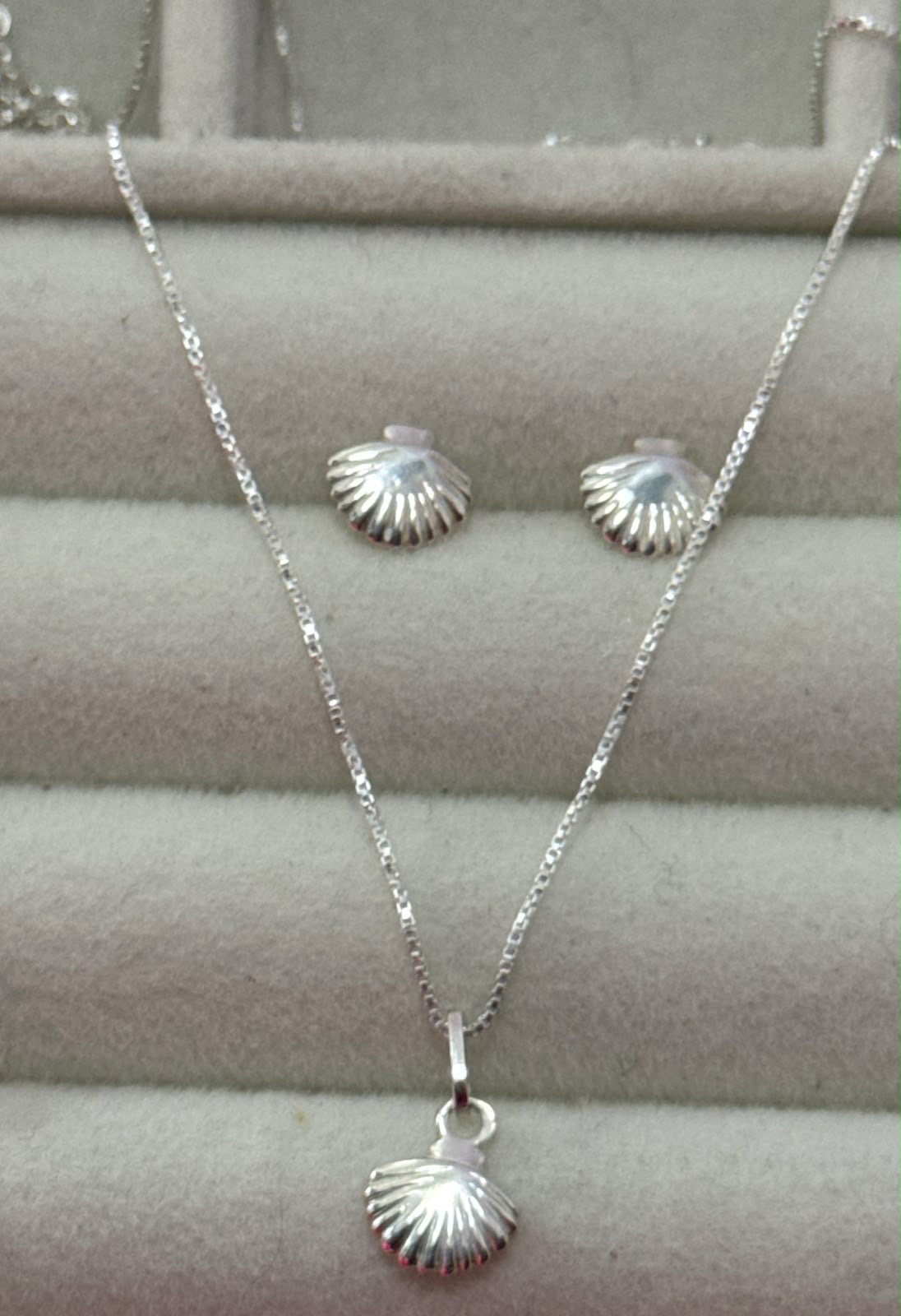 Conjunto de Prata 925 Concha